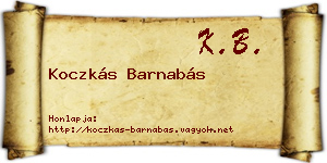 Koczkás Barnabás névjegykártya